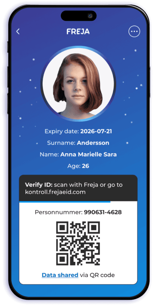 Digitalt ID-kort i Freja-appen