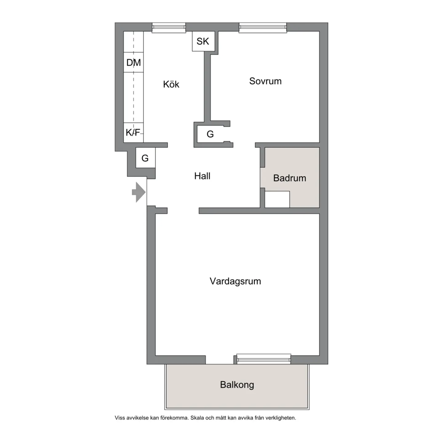 Välplanerad och trivsam lägenhet om 44 m² i Västerås.