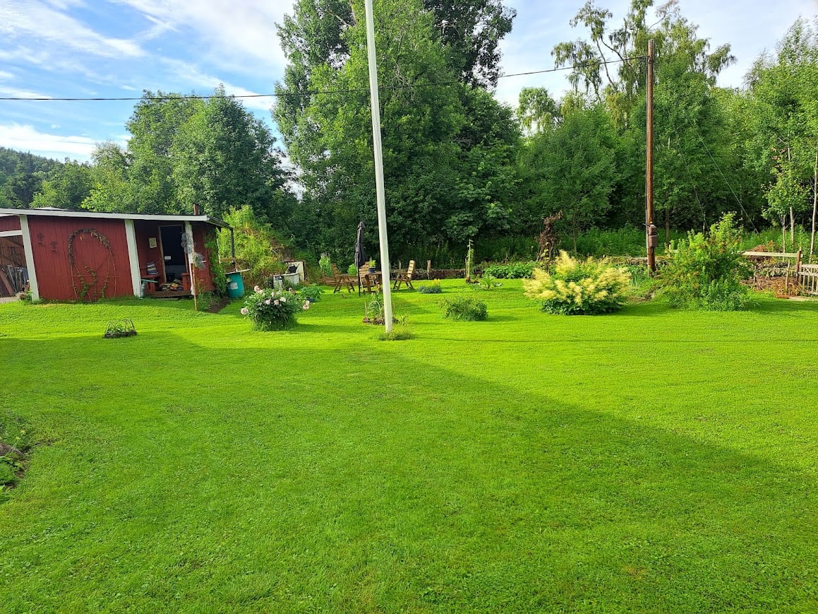 Charmig villa med grönskande trädgård